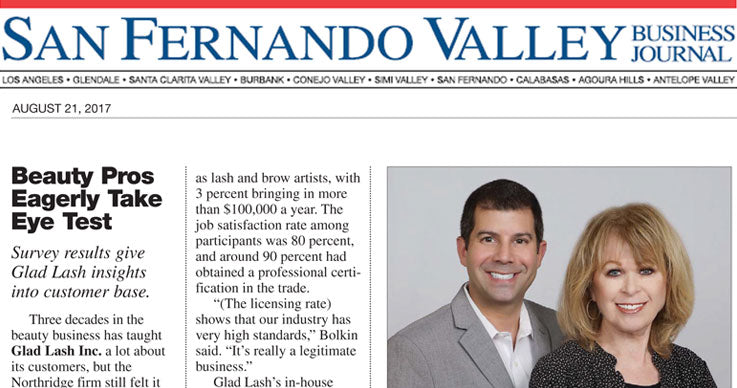 Glad Lash Initiative Featured in the San Fernando Valley Business Journal - August 2017