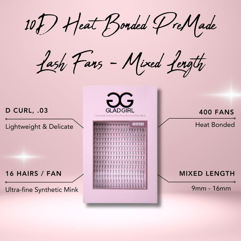 10D Heat Bonded PreMade Lash Fans - Mega Volume