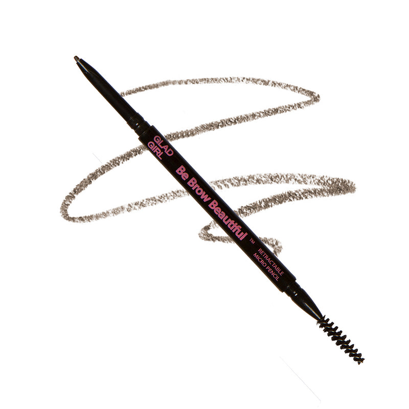 GladGirl Be Brow Beautiful - Retractable Micro Eyebrow Pencil - Natural Dark Brown