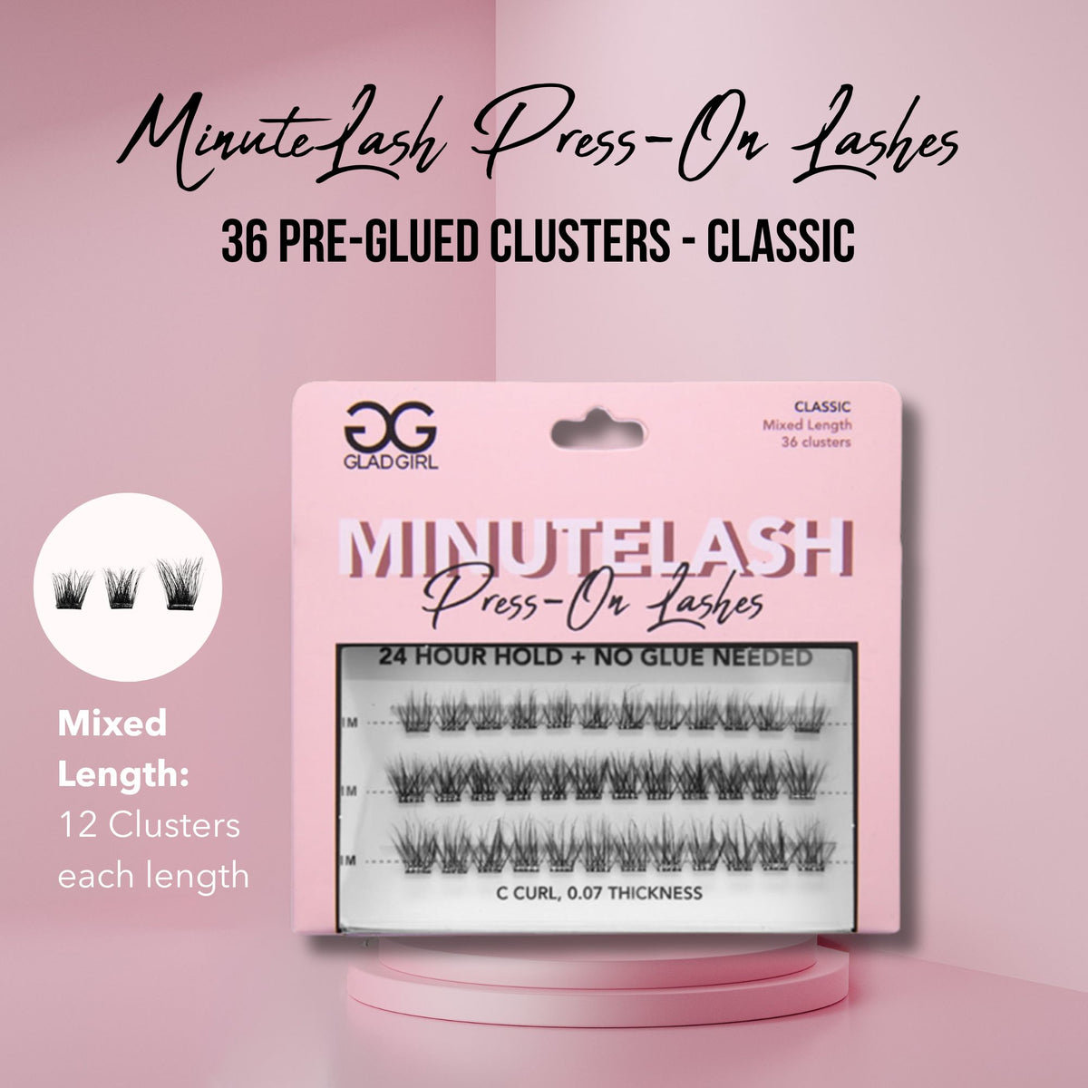 MinuteLash Press-On Lashes - 36 Pre-glued Clusters