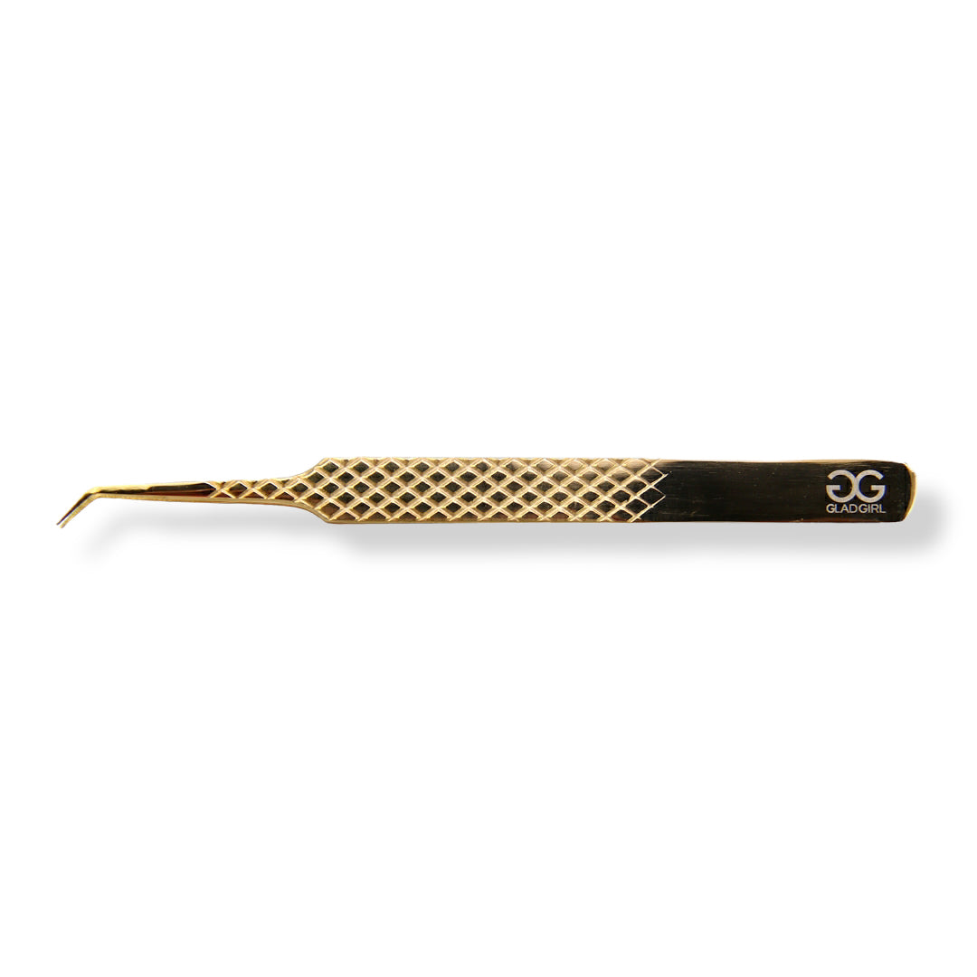 GladGirl Titanium Grip Tweezers - 4.92" 45 Degree Tip | 0.57 oz