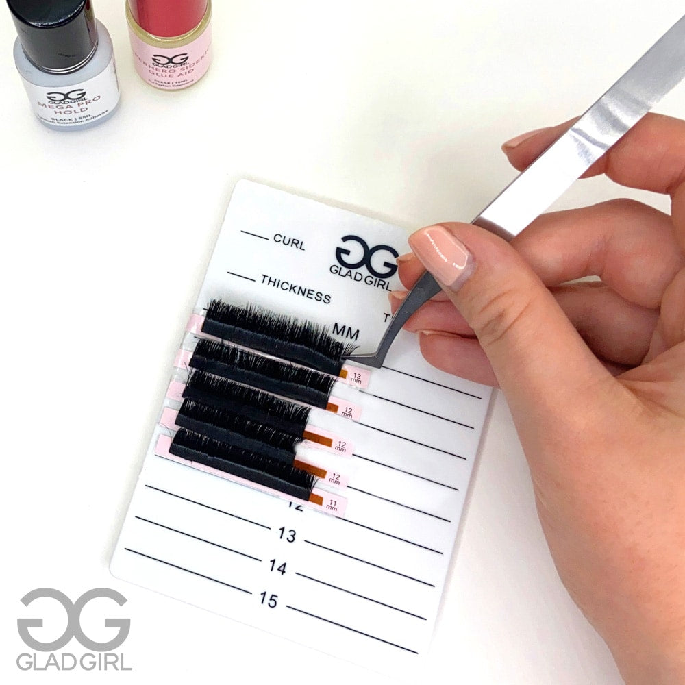 Picking up lashes form double wide lash tile