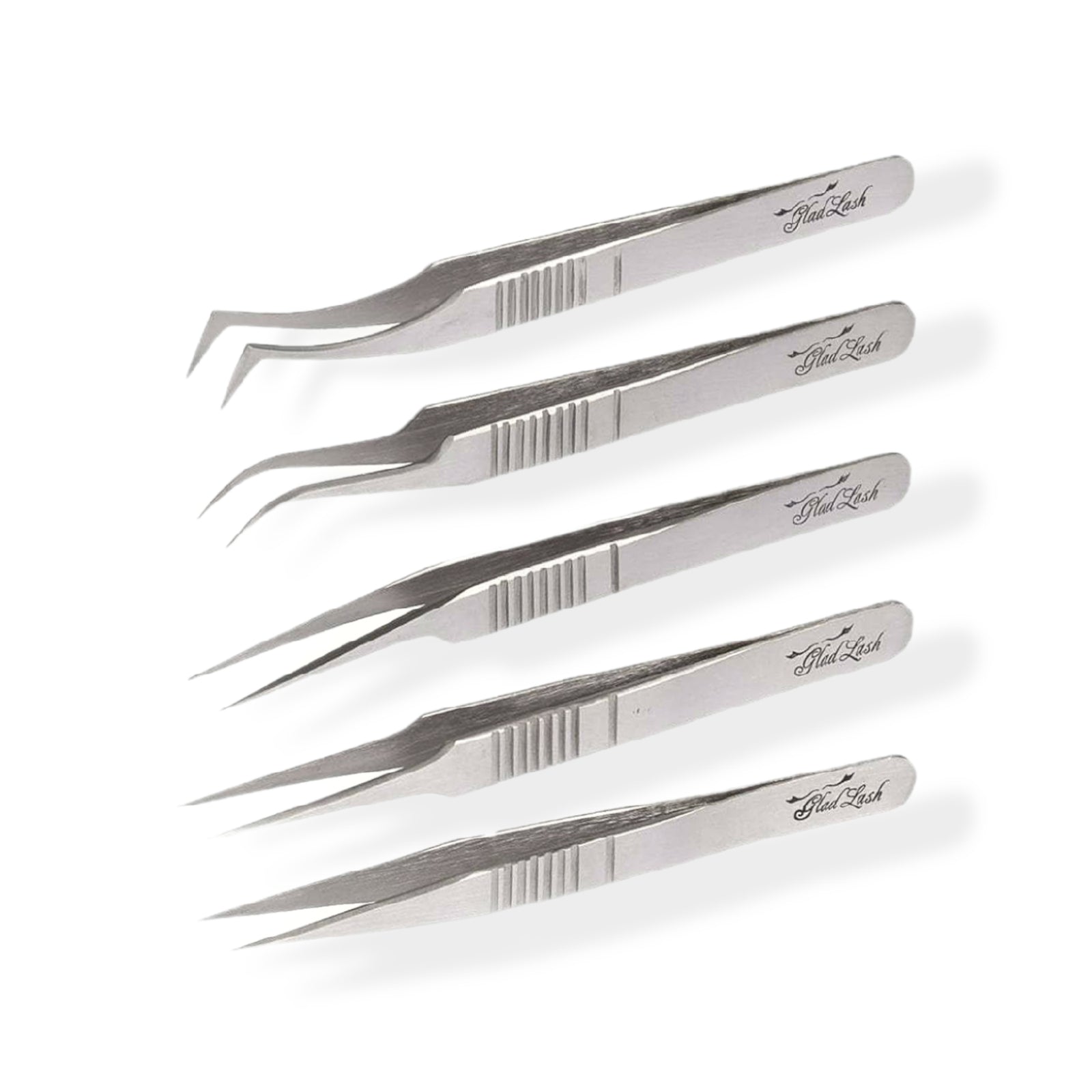 Glad Lash Eyelash Extension Ribbed Handle Tweezers for Classic Lashes
