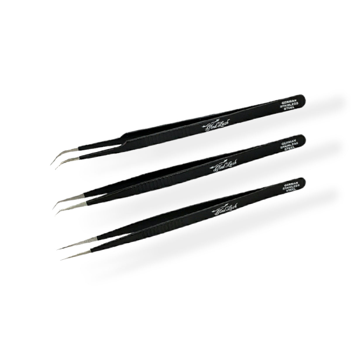 Non Slip Ribbed Forceps Eyelash Extension Tweezers