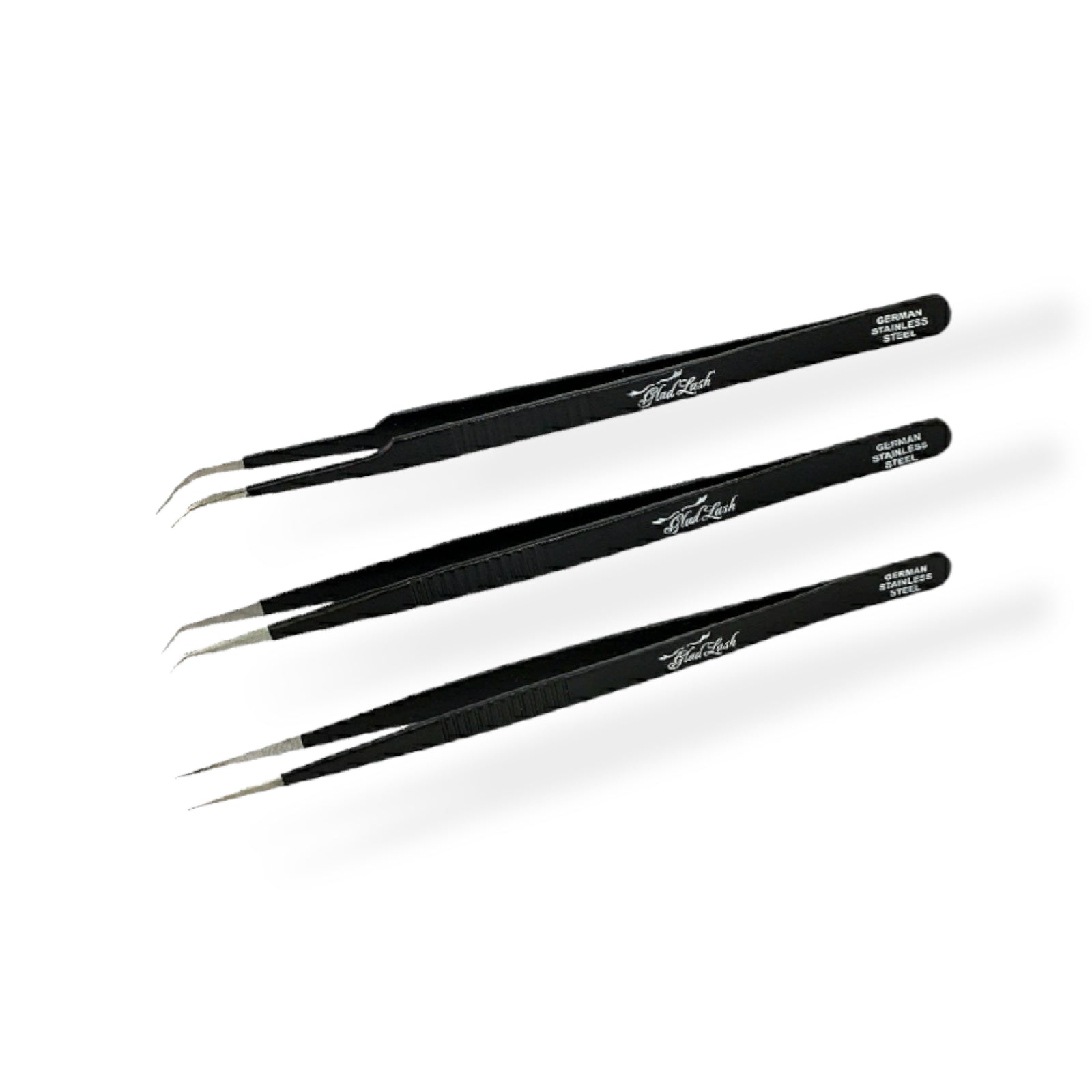 Non Slip Ribbed Forceps Eyelash Extension Tweezers