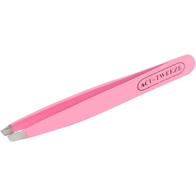 Slant nose lash and brow tweezer - pink