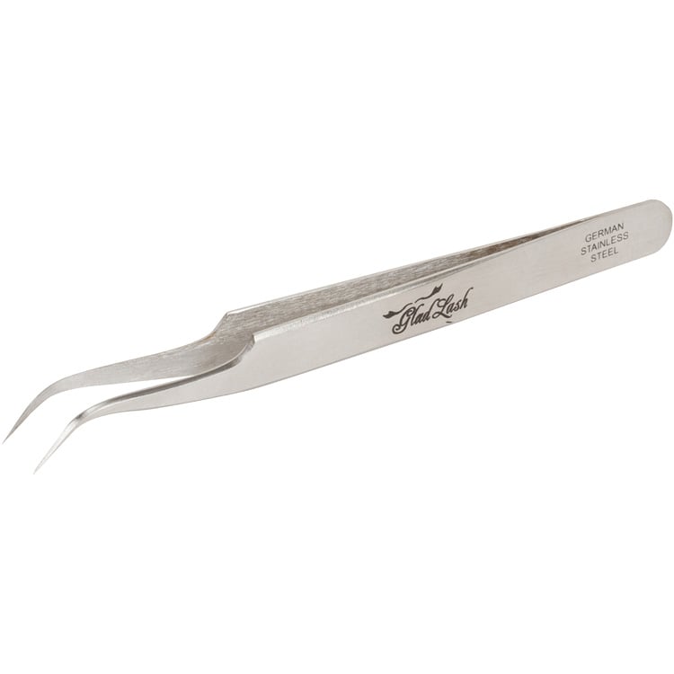 Glad Lash German Stainless Steel Tweezers for isolation 4.75" Curved Tip