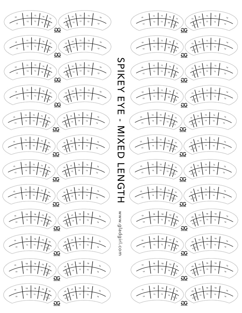 GladGirl Spikey Eye Lash Map Sticker - Mixed Length