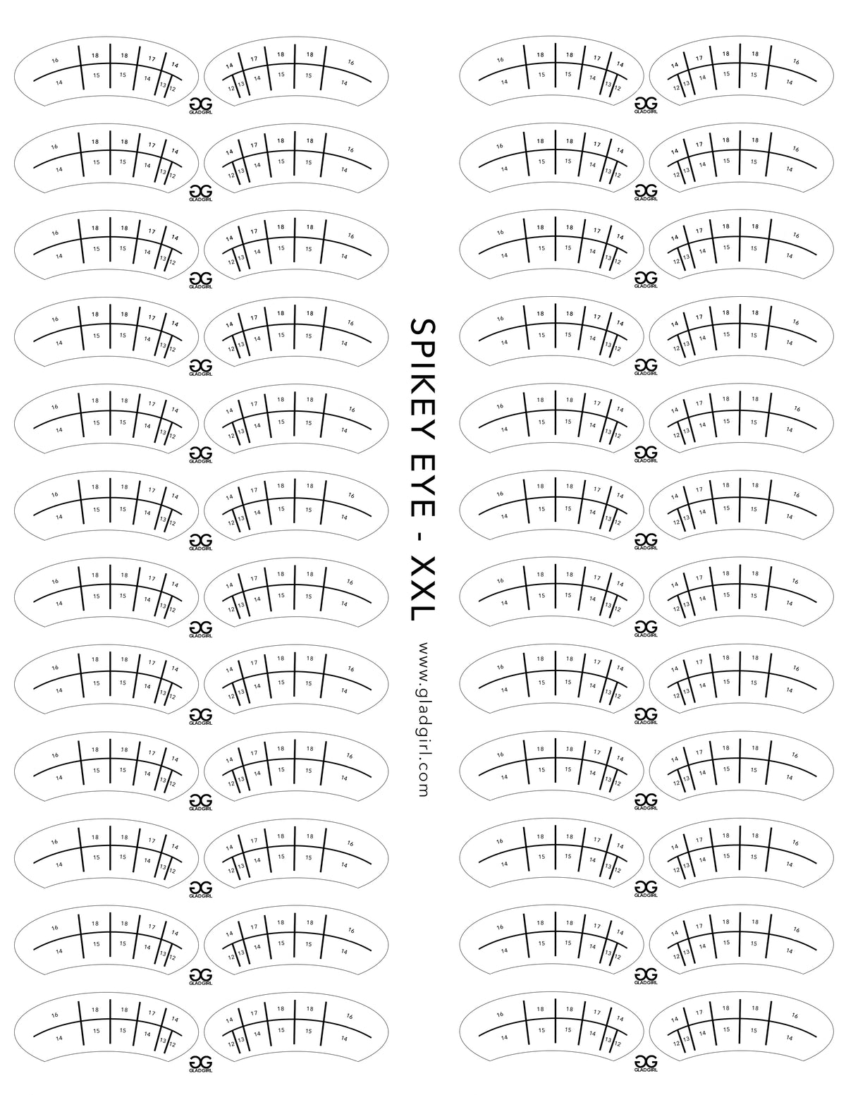 GladGirl Spikey Eye Lash Map Sticker - XXL